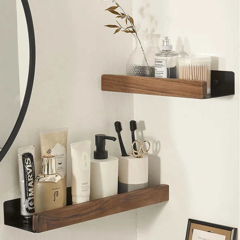 Walnut Bathroom Shelving