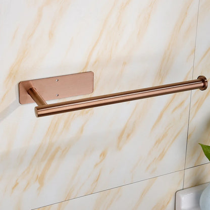 Rose Gold Toilet Paper Holder Adhesive 304 Stainless Steel for Bathroom Kitchen Paper Towel Roll Rack Long Tissue Hanging Black