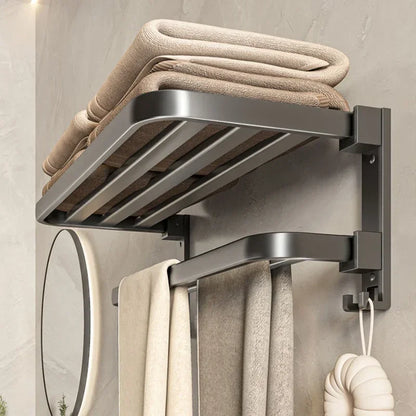 Bathroom Shelving Towel Rack - Easy Hang Storage for Bath Towels