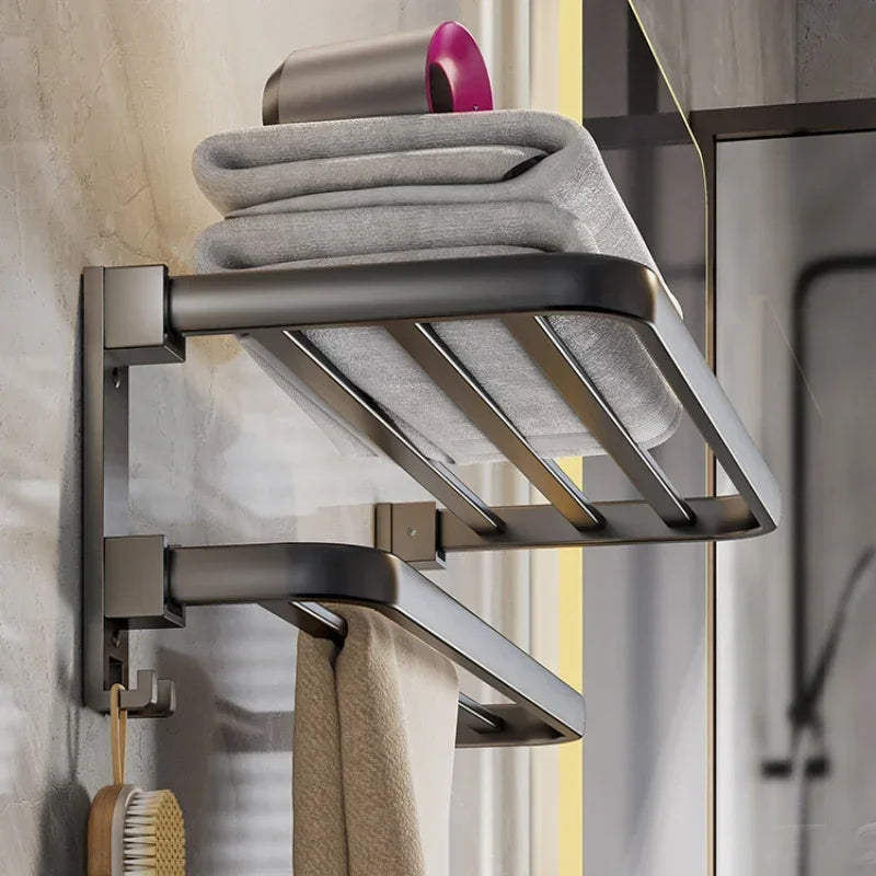 Bathroom Shelving Towel Rack - Easy Hang Storage for Bath Towels