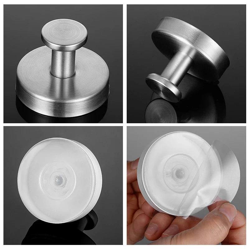 1/2/4Pcs Stainless Steel Vacuum Suction Cup Hooks